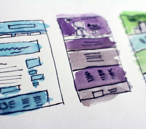 hand-drawn website plan