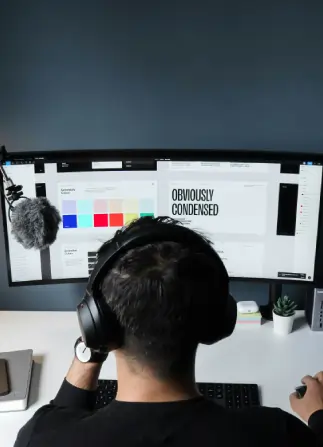 Person designing on a computer