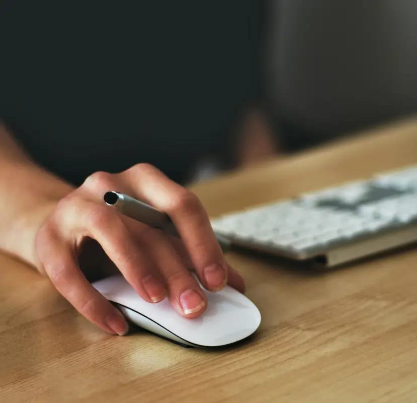 person using mouse